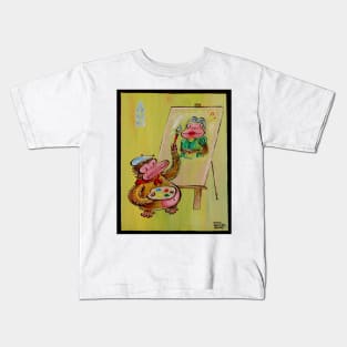 Leonardo da Apo and Mona Lisa Kids T-Shirt